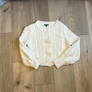 Wild Fable White Cropped Cardigan Size S